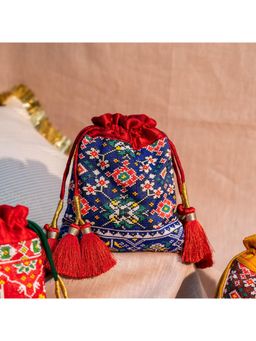 House of Turquoise - Amara Silk Potli Blue