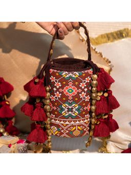 House of Turquoise - Amara Bucket Potli - Brown