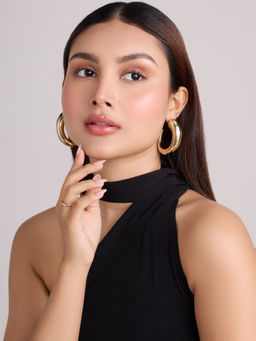 Pipa Bella by Nykaa Fashion - Gold Statement Hoop Earrings
