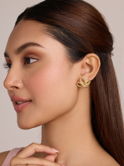 Pipa Bella by Nykaa Fashion - Gold Textured Butterfly Stud Earrings