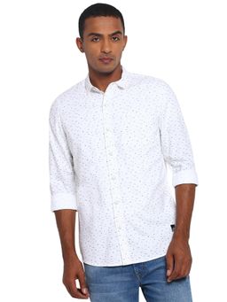 Lee - Men White Printed Slim Fit Shirt