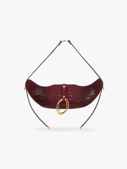 Outhouse - The Boss Swing In Crimson Croc Wine Handbag