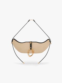 Outhouse - The Boss Swing In Canvas Jute Beige Handbag