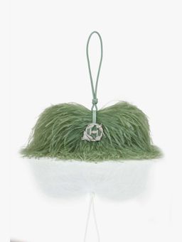 Outhouse - Scarlet Minivet ‘Midi’ In Jade Green Clutch