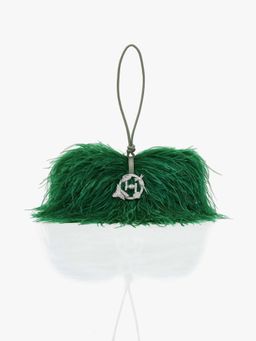 Outhouse - Scarlet Minivet ‘Midi’ In Amazon Green Clutch