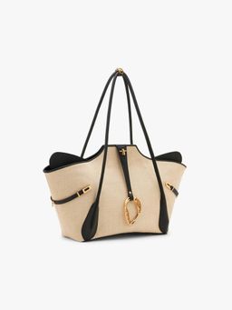 Outhouse - The Boss In Canvas Jute Beige Tote Bag