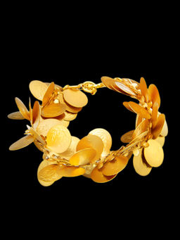 Suhani Pittie - gold coin leaf twist cuff bracelet