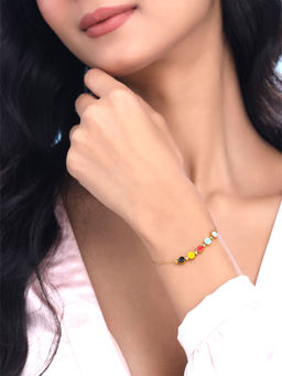 Yellow Chimes - Gold Plated Smiley Face Anklets Bracelet for Women