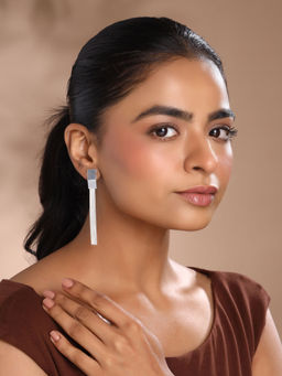 Yellow Chimes - Silver Dangler Earrings