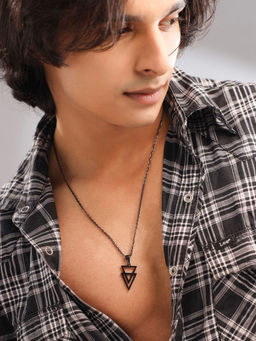 Yellow Chimes - Triangle Shaped Pendant Necklace for Men