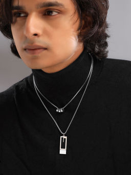 Yellow Chimes - Layered Neck Chain Necklace for Men, Pack of 2