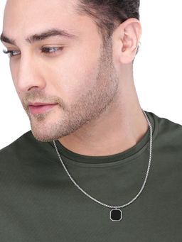 Yellow Chimes - Pendant Geometric Square Shaped Pendant Necklace for Men