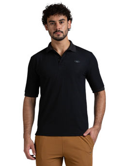 Black Panther - Mens Black Polyester Acti Fit Polo T-Shirt