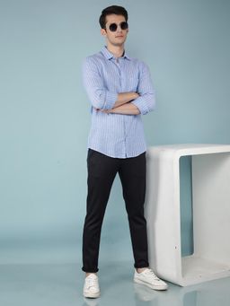 CRIMSOUNE CLUB - Men's Blue Striped Shirt