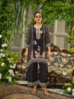 Gahan - Handwork Black Digital Print Co-Ord Set
