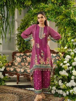 Gahan - Handwork Wine Digital Print Co-Ord Set