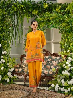 Gahan - Handwork Mustard Digital Print Co-Ord Set
