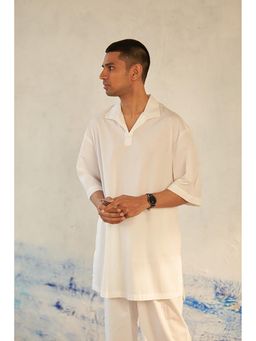 CANOOPI - White Fountain White Kurta with Pyjama