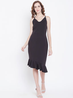 Dodo & Moa - Women Black Solid Sheath Dress