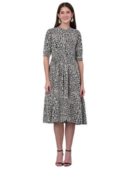 Cantabil - Women Black Floral Printed Casual Dress