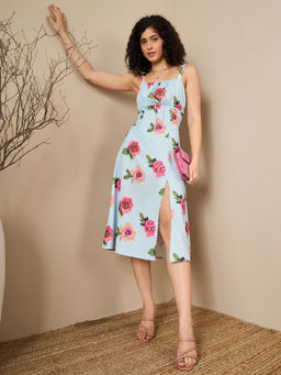 Kibo - Blue Flora Victorian Dress