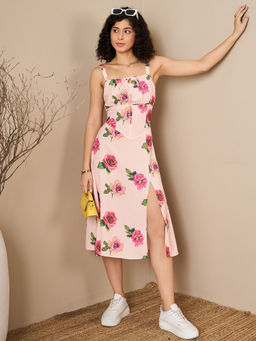 Kibo - Peach Flora Victorian Dress