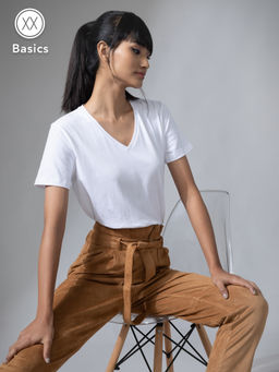 Twenty Dresses by Nykaa Fashion - Basics White Regain Beauty With Style Tshirt