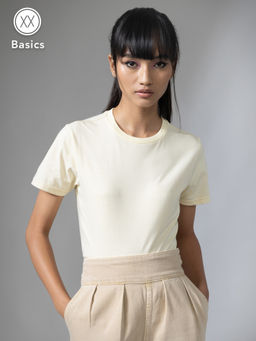 Twenty Dresses by Nykaa Fashion - Basics Yellow Live In The Moment Tshirt
