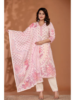 Zari Jaipur - Womens Embroidered Printed Kurta with Pant and Dupatta (Set of 3)