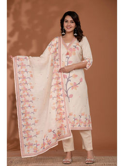 Zari Jaipur - Womens Embroidered Printed Kurta with Pant and Dupatta (Set of 3)