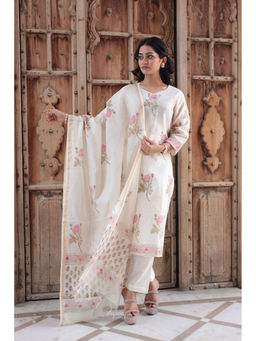 Zari Jaipur - Womens Embroidered Kurta with Pant and Dupatta (Set of 3)