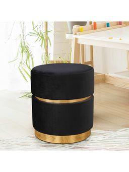 HomeTown - Marcus Fabric Ottomans in Black Colour