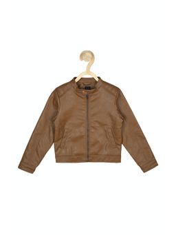 Allen Solly Junior - Boys Brown Solid Regular Fit Jacket