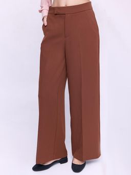 Cover Story - Brown High Waisted Flared Trousers
