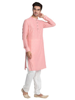 Manyavar - Mens Blended Viscose Self Design Kurta