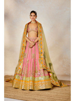 Masaba - Rose Thandai Embroidered Lehenga with Blouse and Dupatta (Set of 3)