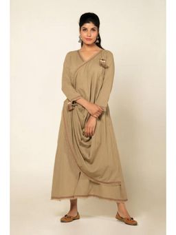 OMAANA - Beige Sufi Aza Boho Maxi Dress