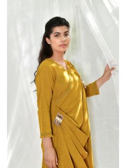 OMAANA - Mustard Sufi Aza Boho Maxi Dress