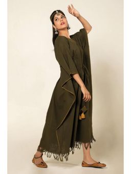 OMAANA - Forest Green Sufi Asmi Kaftan Dress
