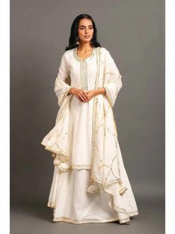 OMAANA - White Saira Double Layered Maxi Dress