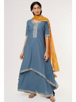 OMAANA - Teal Saira Double Layered Maxi Dress