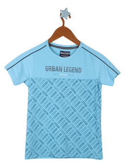 Monte Carlo - Boys Blue Print Round Neck T-Shirt