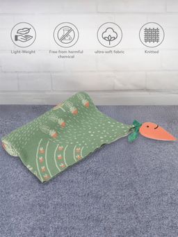 Mi Arcus - 100% Cotton Knitted Soft Green Printed Lightweight All Weather Blanket 0-12M