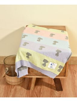 Mi Arcus - Peanuts Snoopy Printed Premium Knitted Soft Mini me Blanket for 0-12 M Grey