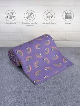 Mi Arcus - Peanuts Snoopy Printed Purple Soft 100% Cotton Sherpa Blanket for 2-6 Y