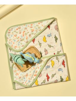 Mi Arcus - Printed Premium Soft Knitted Sherpa Blanket for 0-12 M, 100X85 CM - Cream