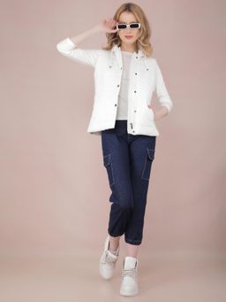 CRIMSOUNE CLUB - Women's Off White Sleeveless Jacket
