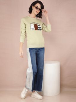 CRIMSOUNE CLUB - Women's Green Graphic Print Sweatshirt