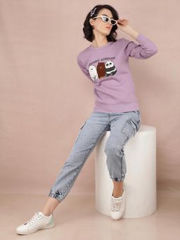 CRIMSOUNE CLUB - Women's Purple Graphic Print Sweatshirt