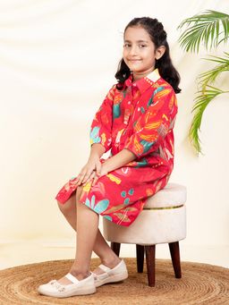 Bugandbees - Red Floral Dress